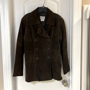 Suede peacoat style jacket (L)